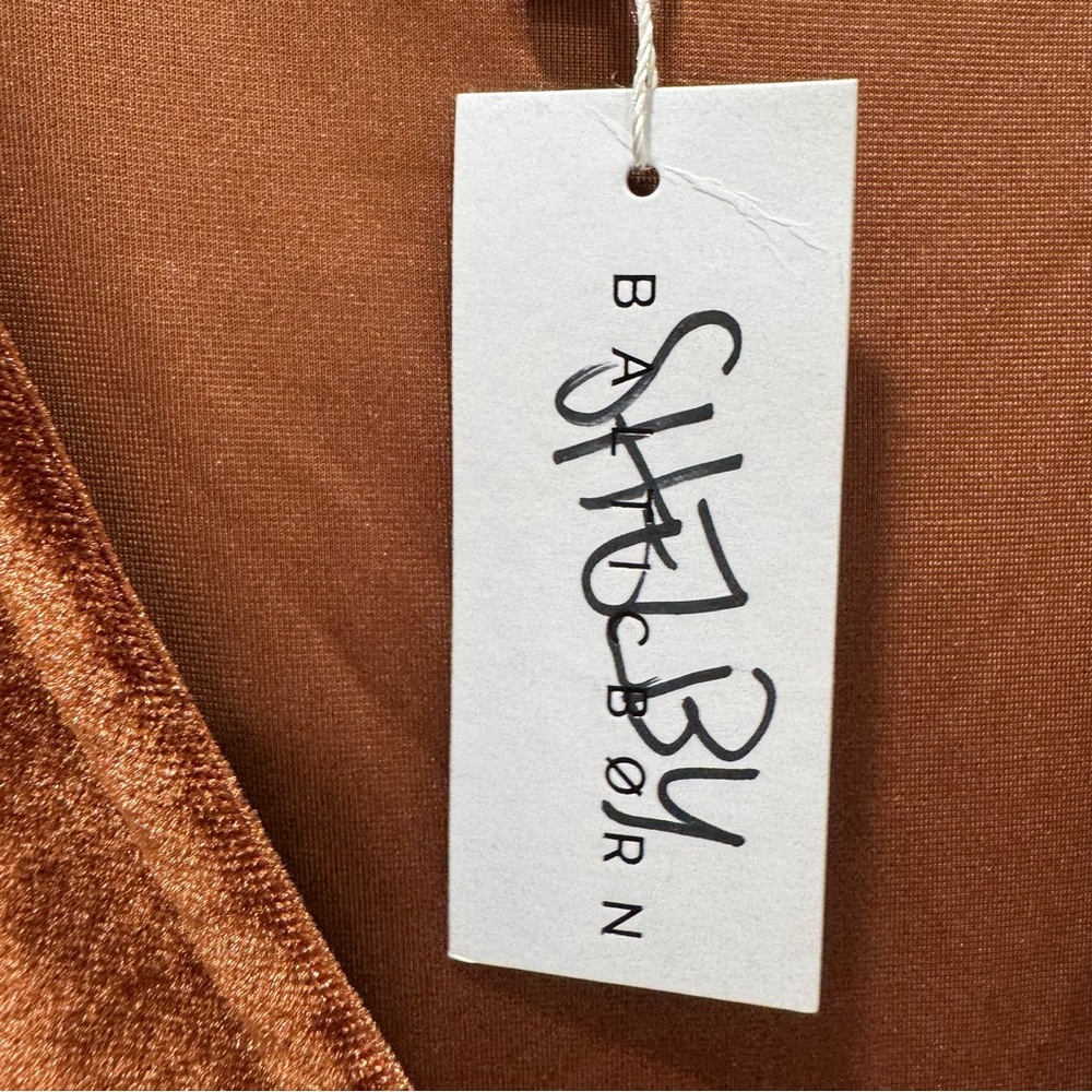 NWT Baltic Born Meghan Velvet Wrap Maxi Dress Bronze Brown Women's Small - Picture 9 of 16